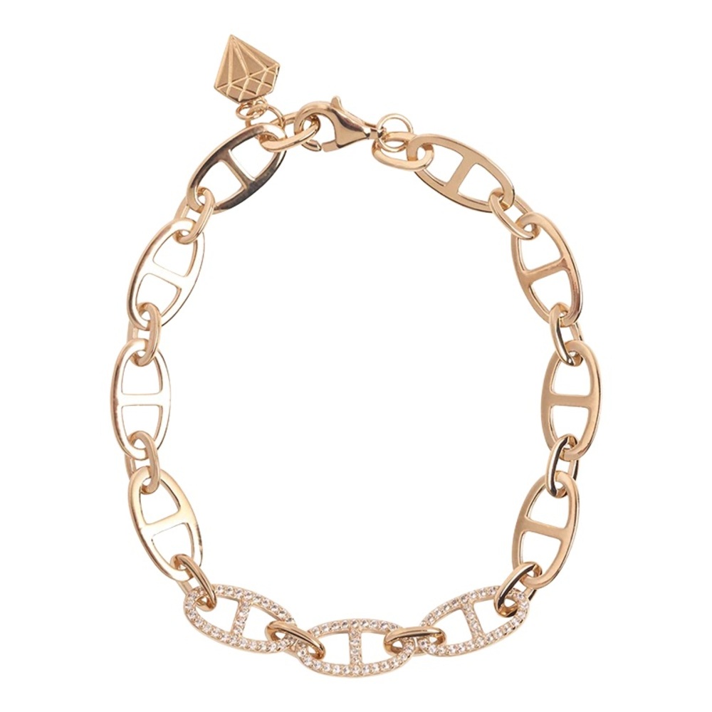 WANDERLUST + CO 14-18K Gold/Rhodium Plated Multi Link Anchor Chain Bracelet BNIP